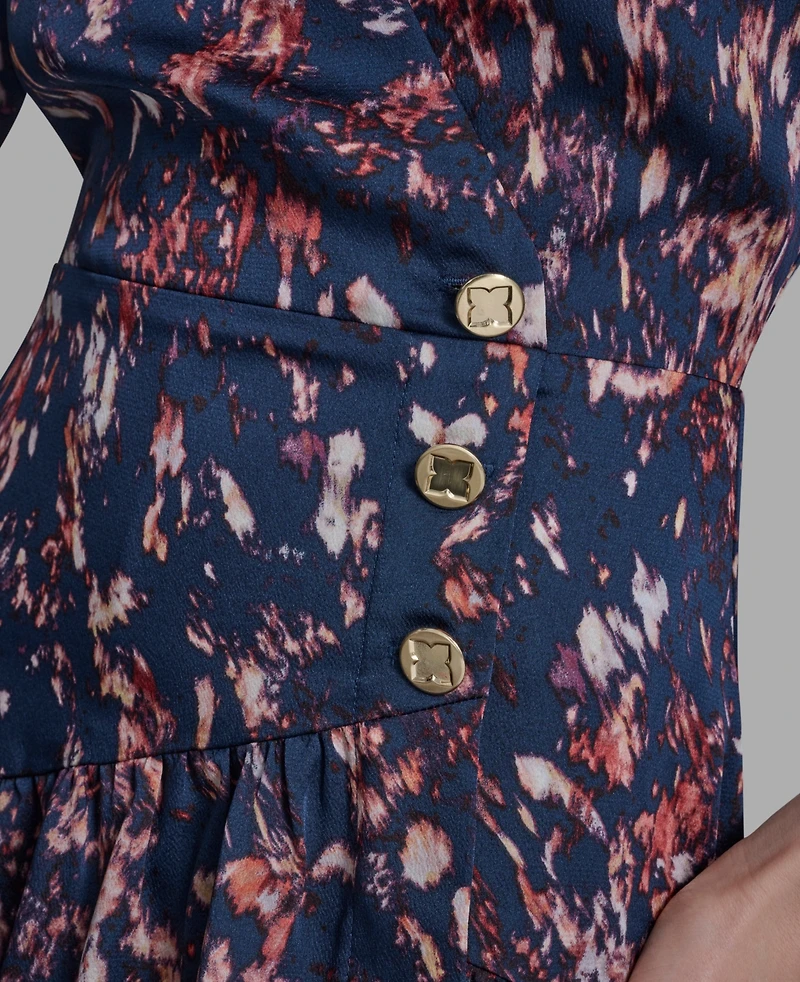 Bcbg Women's V-Neck Floral Shift Dress