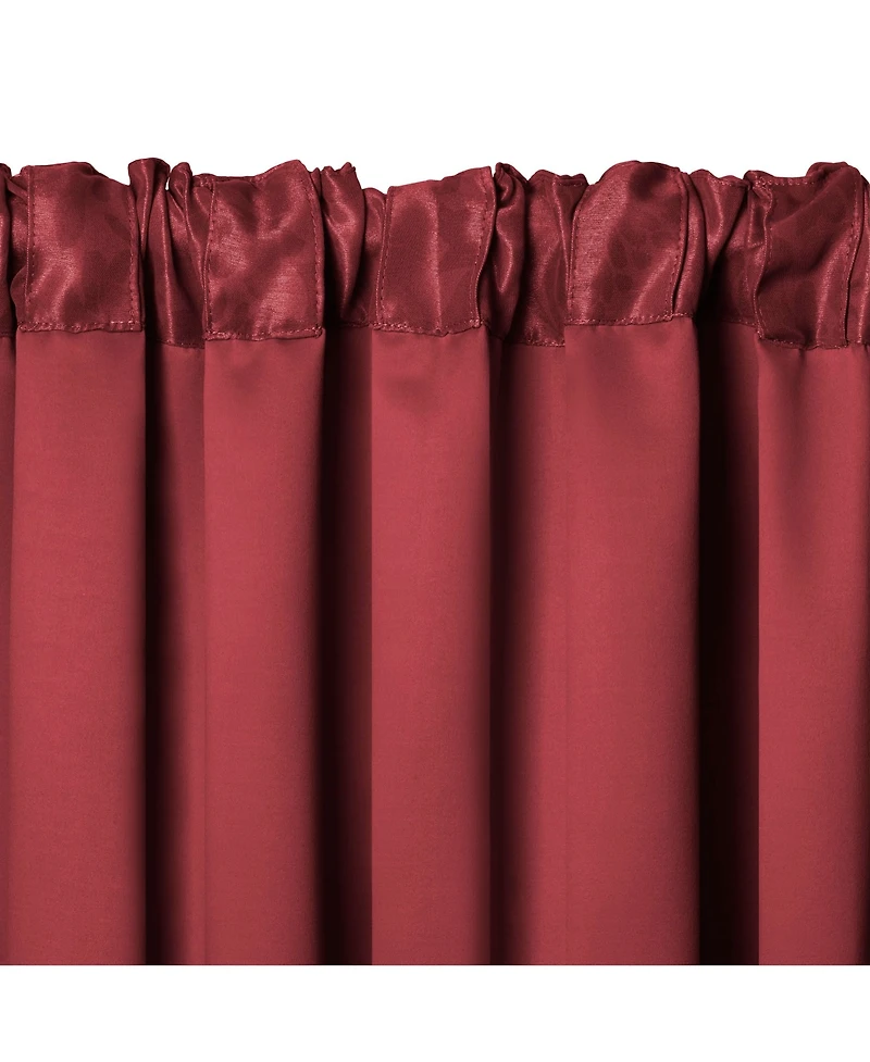 Elrene Home Fashions Antonia Damask Print Waterfall Tassel Window Valance