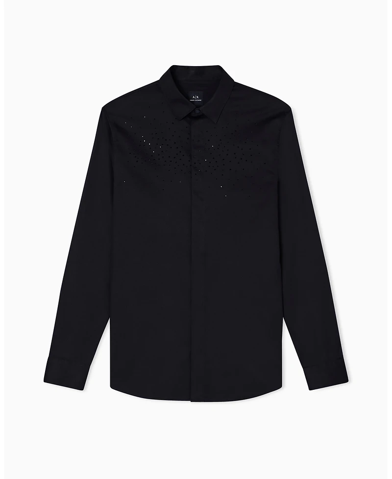 A|X Armani Exchange Men's Night Lab Embellished Woven Shirt