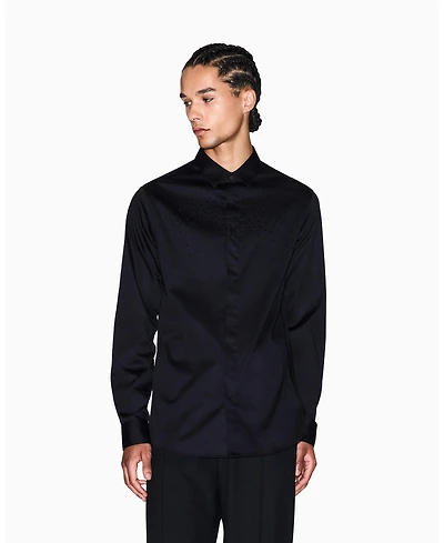 A|X Armani Exchange Men's Night Lab Embellished Woven Shirt