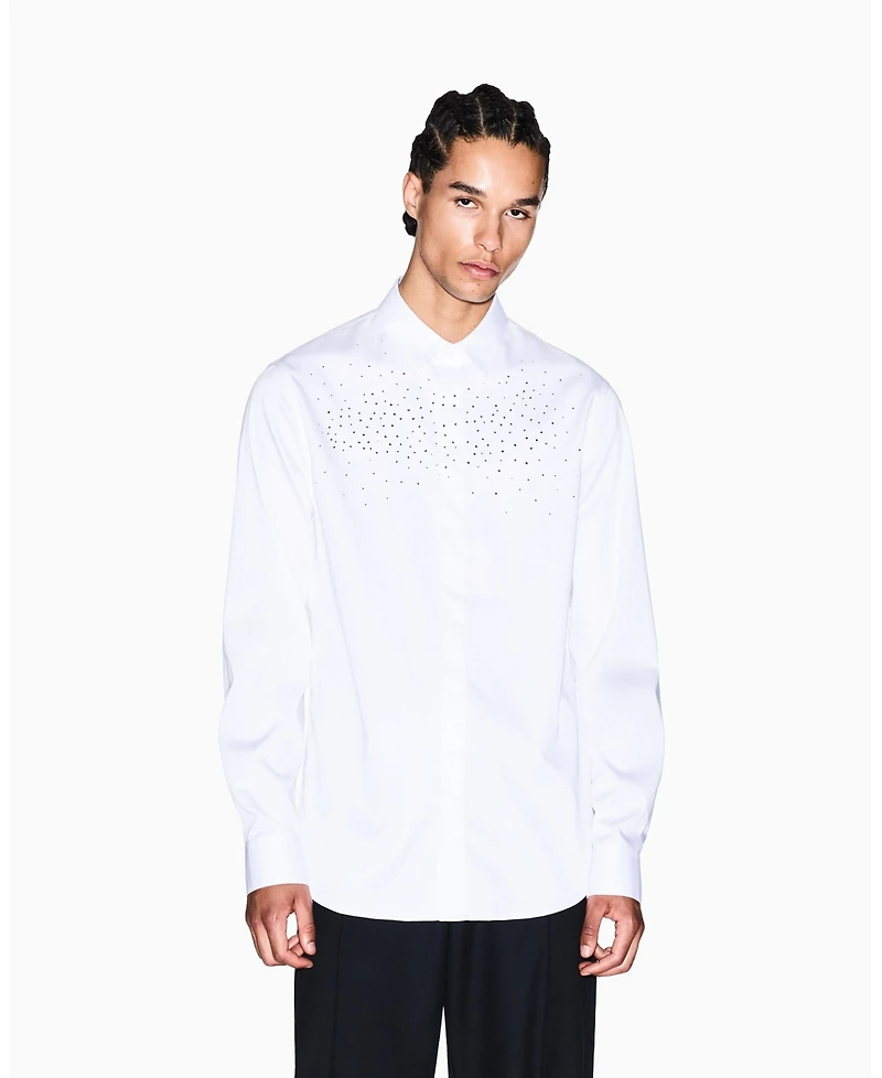 A|X Armani Exchange Men's Night Lab Embellished Woven Shirt