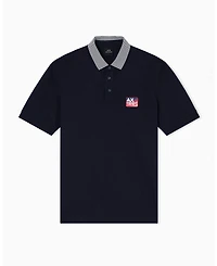 A|X Armani Exchange Men's Graphic Pique Collar Tipping Polo Shirt