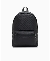 A|X Armani Exchange Men's Satin Jacquard Allover Logo Backpack
