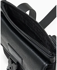 A|X Armani Exchange Men's Pebbled Faux-Leather Buckle Crossbody Bag