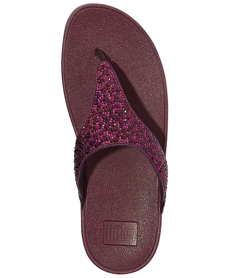 FitFlop Women's Lulu Crystal Mix Toe-Post Wedge Sandals