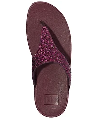 FitFlop Women's Lulu Crystal Mix Toe-Post Wedge Sandals