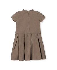 Hope & Henry Big Girls Organic Ruffle Collar Pintuck Drop Waist Dress
