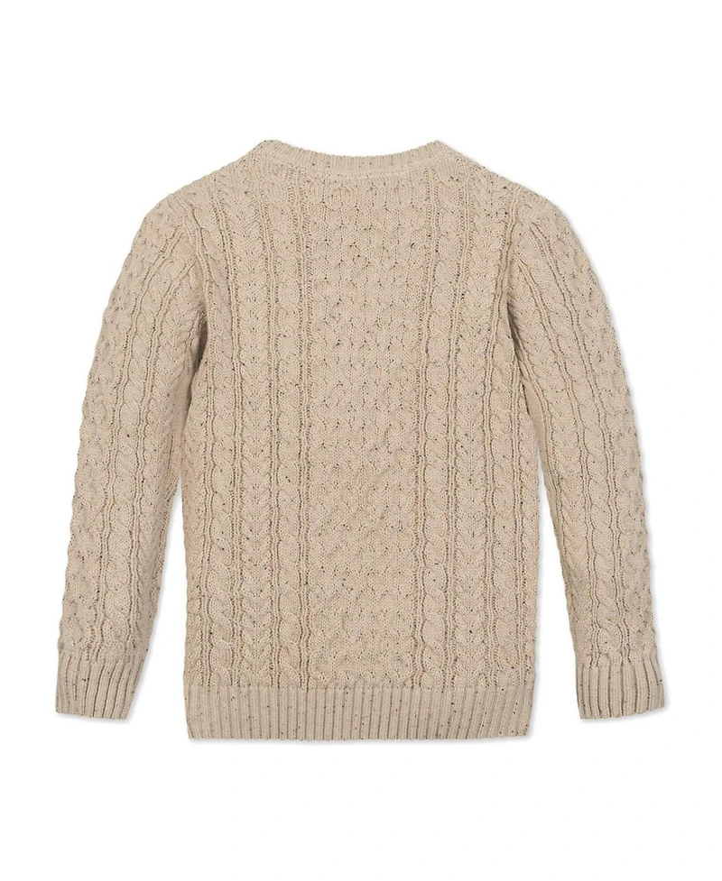 Hope & Henry Boys Organic Long Sleeve Fisherman Cable Pullover Sweater