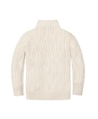 Hope & Henry Boys Organic Mock Neck Cable Sweater