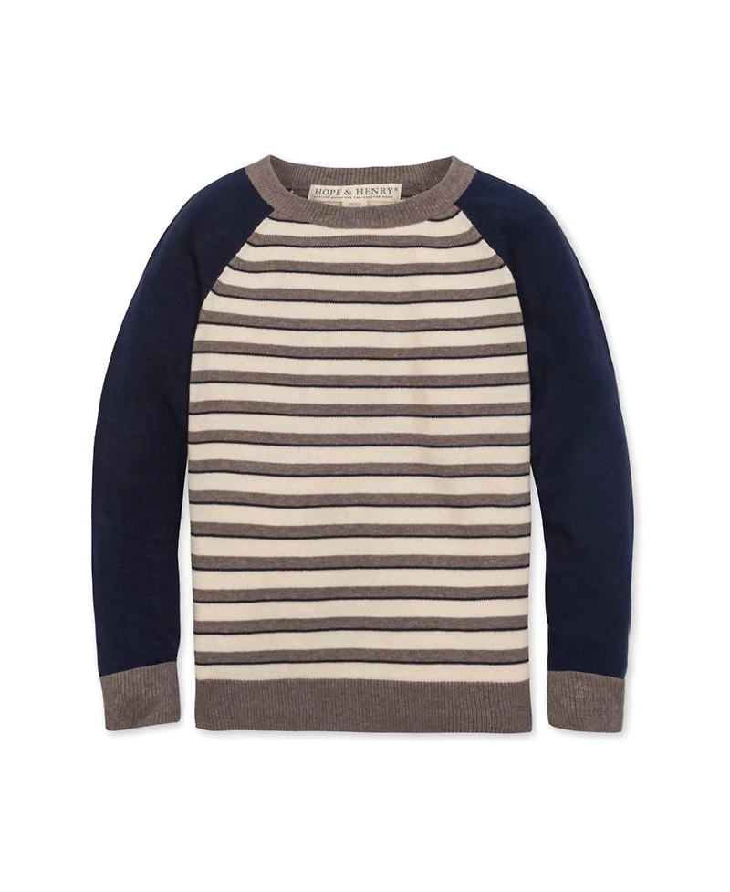 Hope & Henry Little and Big Boys' Organic Long Sleeve Raglan Sweater