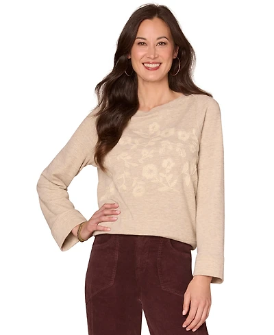 Democracy Petite Bell Sleeve Boat Neck Top