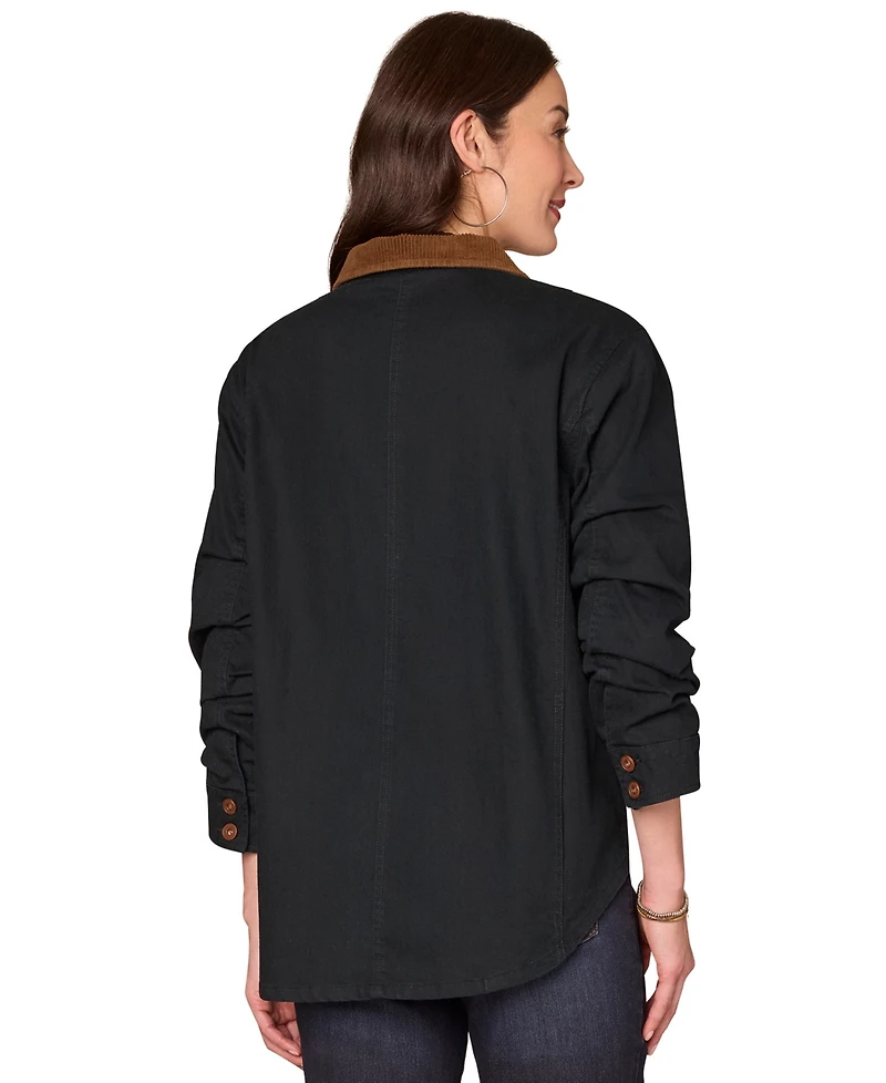 Democracy Petite Button Front Ruched Jacket