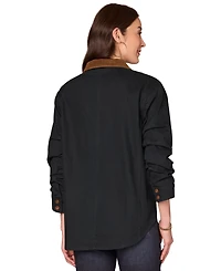 Democracy Petite Button Front Ruched Jacket