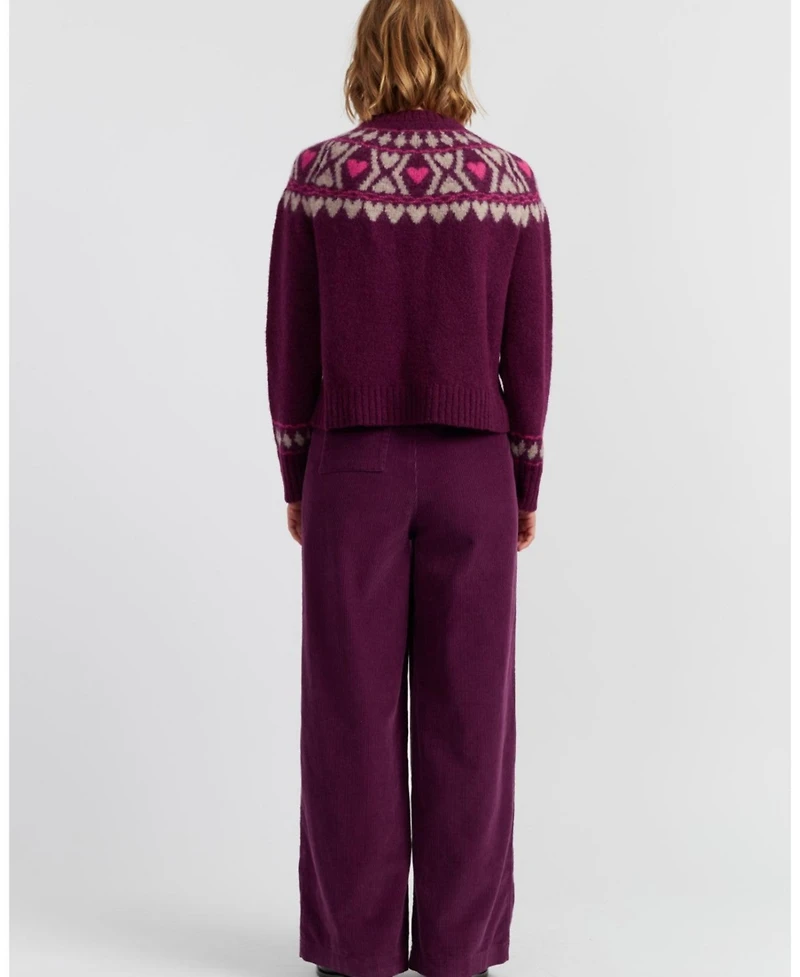 Chinti & Parker Women's Wool Blend Heart Fair Isle Sweater