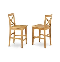 East West Furniture 3 Pc counter height Dining room set-pub Table and 2 bar stools