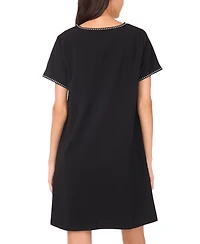 Msk Petite Stud Detail Short Sleeves Shift Dress