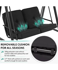 Aecojoy 2-Seat Porch Swings with Adjustable Canopy