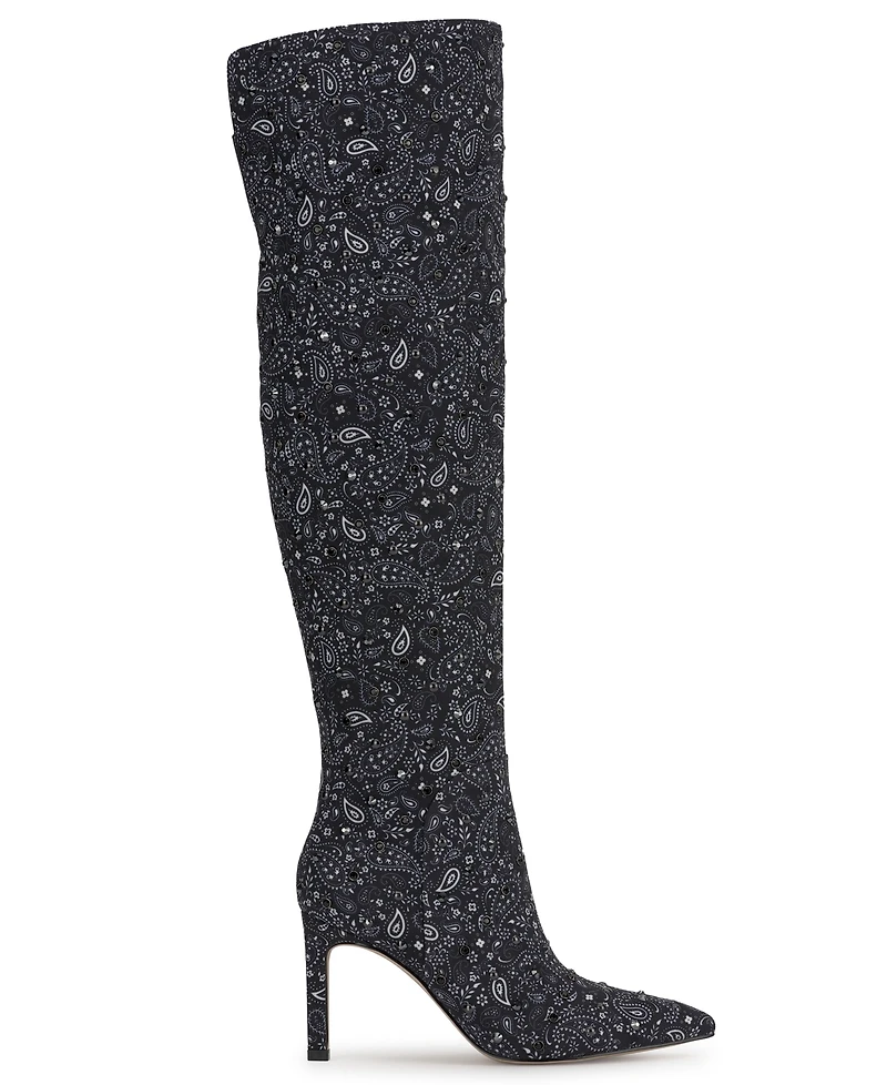 Jessica Simpson Women's Earon Bandana Over-The-Knee Wide Calf Dress Boots