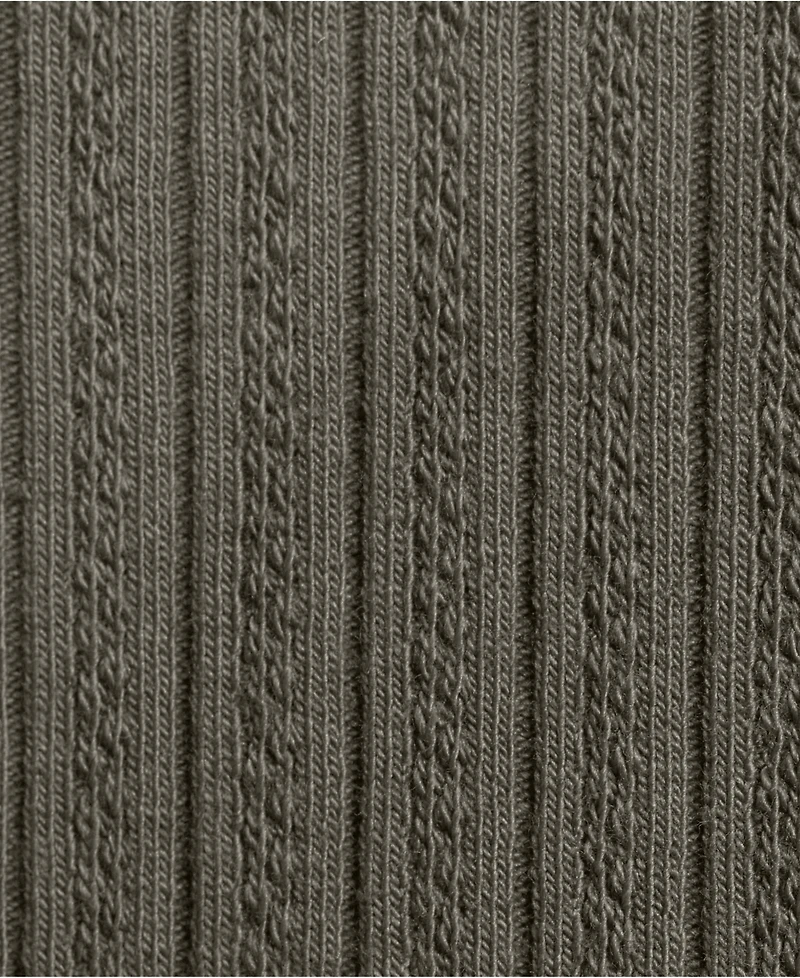 Lands' End Women's Elbow Sleeve Pointelle Rib Mock Neck