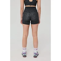 Oosc Women's Infinite High Waisted Shorts - Black Leopard