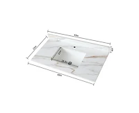 Casainc Inch Marble Vanity Top, Bathroom Vanity Top with Undermount Rectangular Middle Sink and 4" Height Backsplash