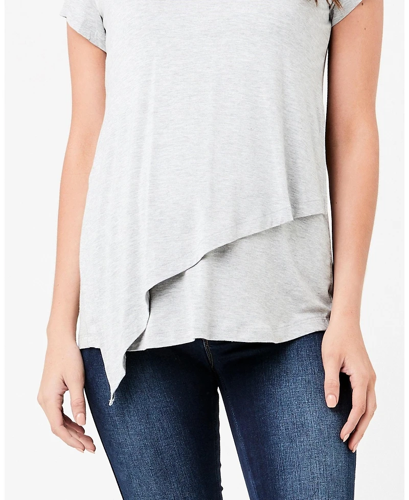 Ripe Maternity Lara Nursing Tee Silver Marle - Comfortable and Stylish Wear