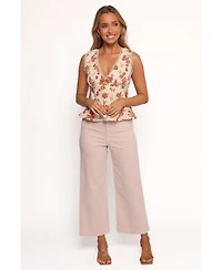 Petal and Pup Women's Gemma Cropped Wide Leg Jeans - Sepia Rose