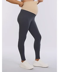 Motherhood Maternity Women's Essential Stretch Secret Fit Over the Belly Leggings