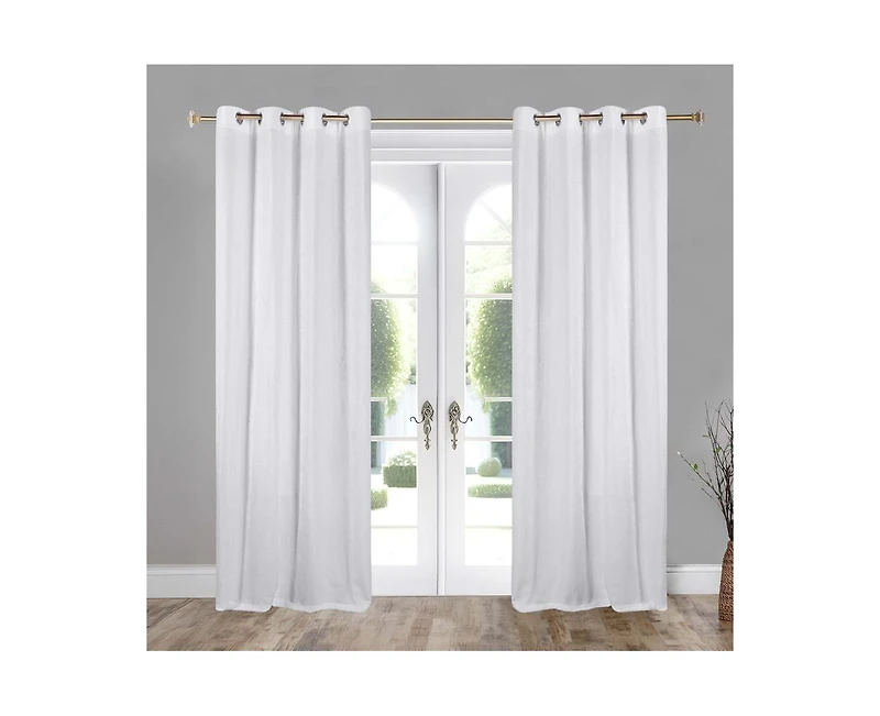 Superior Noor Chenille Semi-Blackout Machine Washable Curtains, Set of 2 Panels