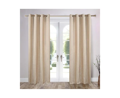Superior Noor Chenille Semi-Blackout Machine Washable Curtains, Set of 2 Panels