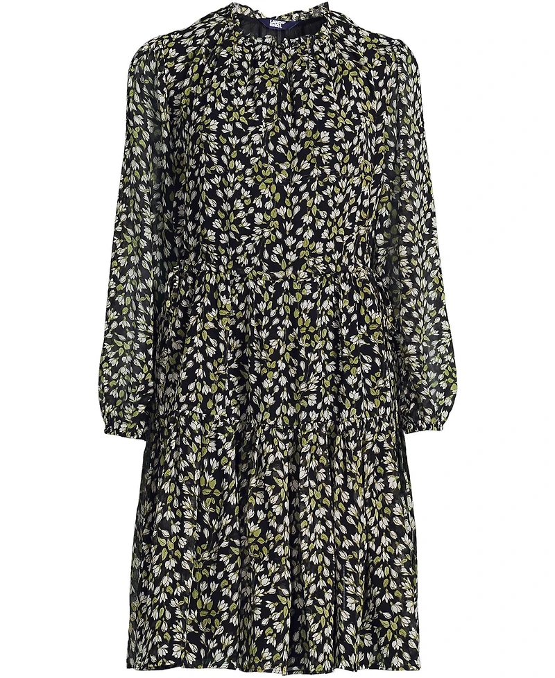 Lands' End Women's Chiffon Above the Knee Adjustable Dress