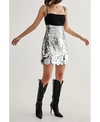 Nasty Gal Women's Sequin Disc Hem Sleeveless Mini Dress