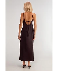 Nasty Gal Women's Satin Square Neck Maxi Slip Dress