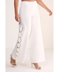 Nasty Gal Women's Cutwork Side Tailored Wide Leg Pants
