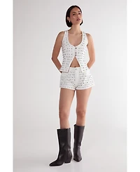Nasty Gal Women's Studded Denim Corset Top
