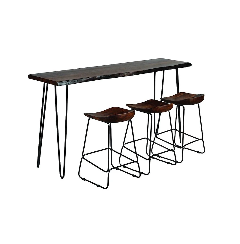 Jofran Nature's Edge Solid Acacia Four Piece 72" Counter Height Dining Set