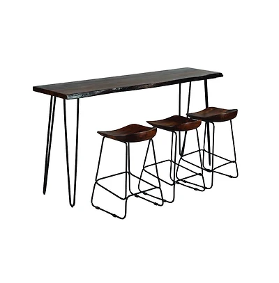 Jofran Nature's Edge Solid Acacia Four Piece 72" Counter Height Dining Set