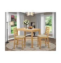 East West Furniture YACF3-oak-c 3 Pc counter height set - counter height Table and 2 dinette Chairs.