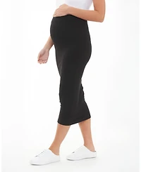 Ripe Maternity Maternity Black Ribbed Knit Pencil Skirt Stylish and Comfortable