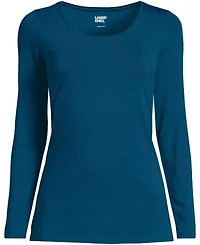 Lands' End Women's Lightweight Jersey Skimming Long Sleeve Scoop Neck T-shirt