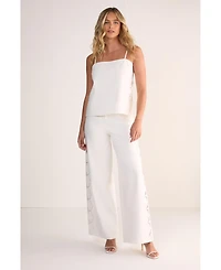 Nasty Gal Women's Tailored Cutwork Side Strappy Top