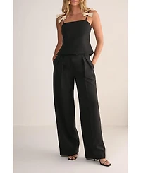 Nasty Gal Women's Contrast Bow Tailored Top