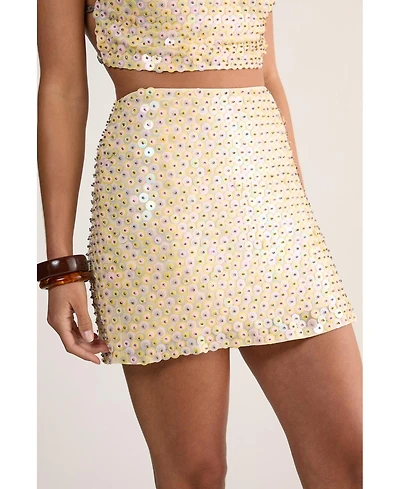 Nasty Gal Women's Studded Sequin Beaded Mini Skirt