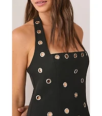 Nasty Gal Women's Eyelet Tailored Halter Neck Mini Dress