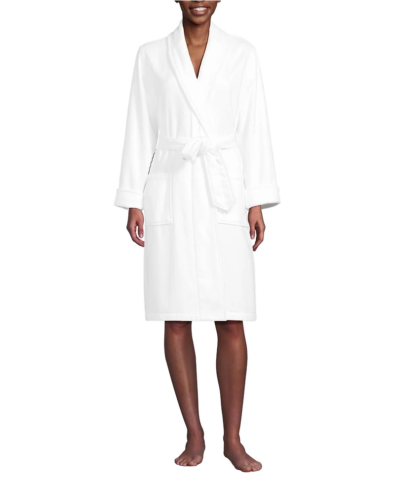 Lands' End Women's Petite Cotton Terry Knee Length Spa Bath Robe