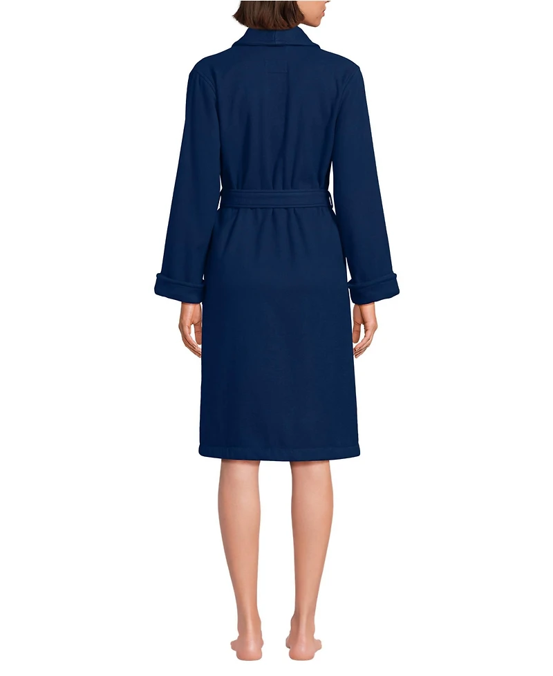 Lands' End Women's Petite Cotton Terry Knee Length Spa Bath Robe