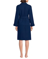 Lands' End Women's Petite Cotton Terry Knee Length Spa Bath Robe