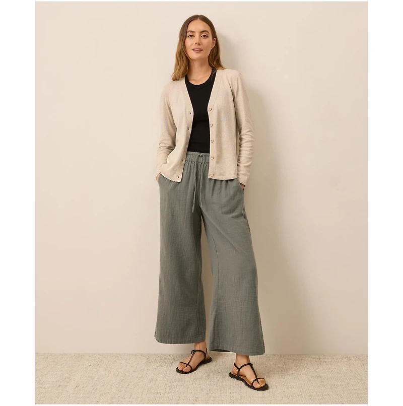 Pact Women's Organic Cotton Classic Fine Knit V-Neck Cardigan