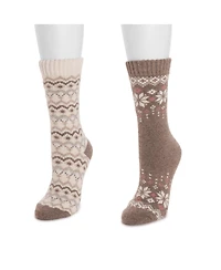Muk Luks Women's Wool Socks 2 Pair Pack
