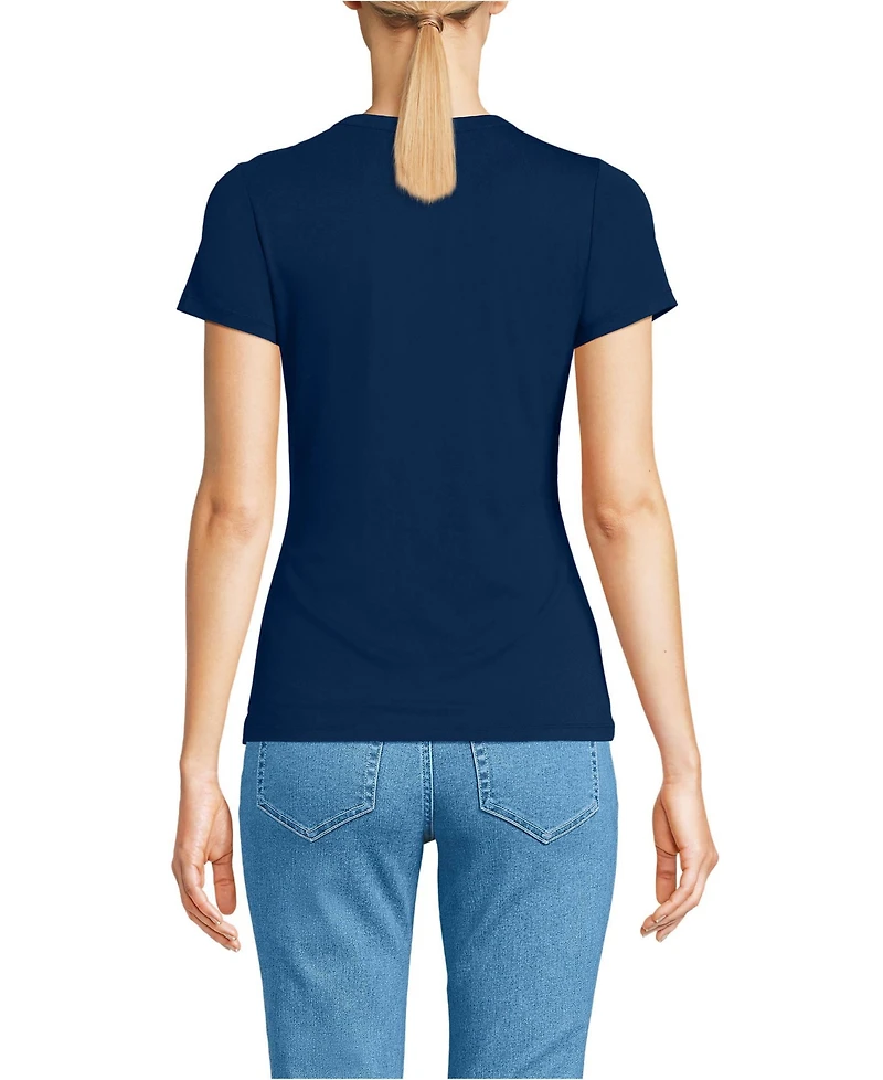 Lands' End Women's Petite Short Sleeve Cooling Crew Neck T-Shirt